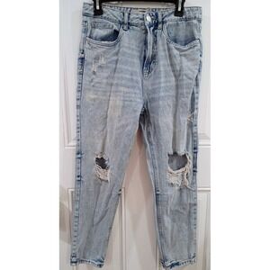 UH DENIM Relaxed Distressed Light Blue Straight Jeans mens Size 28 Regular